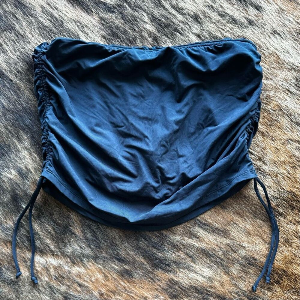 Badgley Mischka Full Coverage Black Swim Bottom With Side Ruching